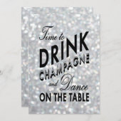 Hollywood Glam Wedding Invitation Kaart (Voorkant / Achterkant)