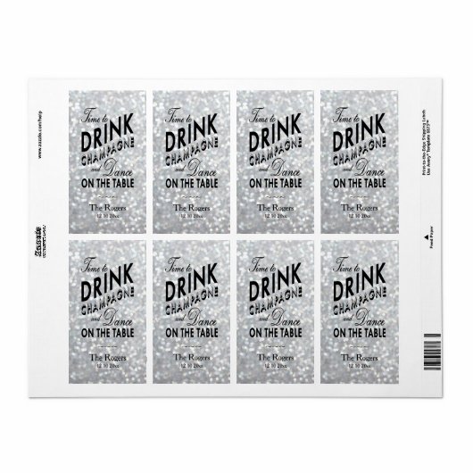 Hollywood Glam Wine Label (Full Sheet)