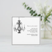 Hollywood Glamor Chandelier Party Invitation Kaart (Staand voorkant)