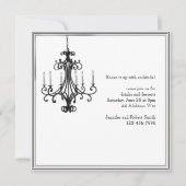 Hollywood Glamor Chandelier Party Invitation Kaart (Voorkant)