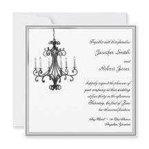 Hollywood Glamor Chandelier Wedding Invitation