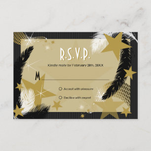 Hollywood Glamor RSVP-kaart RSVP Kaartje