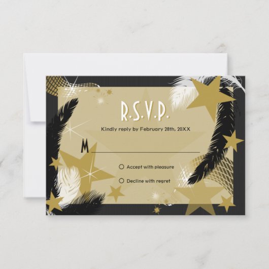 Hollywood Glamor RSVP-kaart RSVP Kaartje (Voorkant)