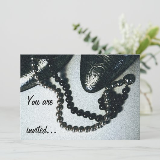 hollywood glamor uitnodiging (Staand voorkant)