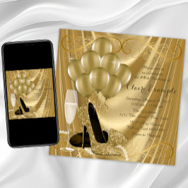 Hollywood Glamour Gouden Verjaardagsfeest Kaart
