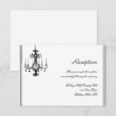 Hollywood Glamour Kroonluchter Bruiloftsreceptie Informatiekaartje (Voorkant / Achterkant)