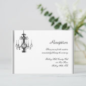 Hollywood Glamour Kroonluchter Bruiloftsreceptie Informatiekaartje (Staand voorkant)