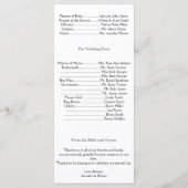 Hollywood Glamour Kroonluchter Trouwprogramma Programmakaart (Achterkant)