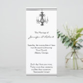 Hollywood Glamour Kroonluchter Trouwprogramma Programmakaart (Staand voorkant)