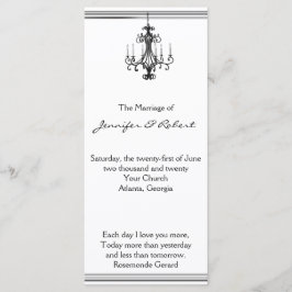 Hollywood Glamour Kroonluchter Trouwprogramma Programmakaart