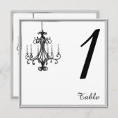 Hollywood Glamour Kroonluchter Trouwtafel Nummer Kaart (Voorkant / Achterkant)