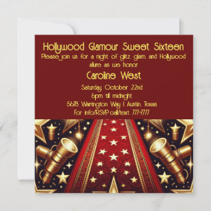 Hollywood Glamour Sweet Sixteen Kaart