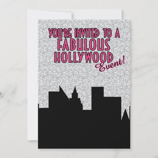Hollywood Glitter Verjaardag Kaart (Achterkant)