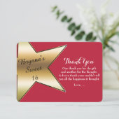 Hollywood Gold Star Rood Dank je wel kaarten (Staand voorkant)