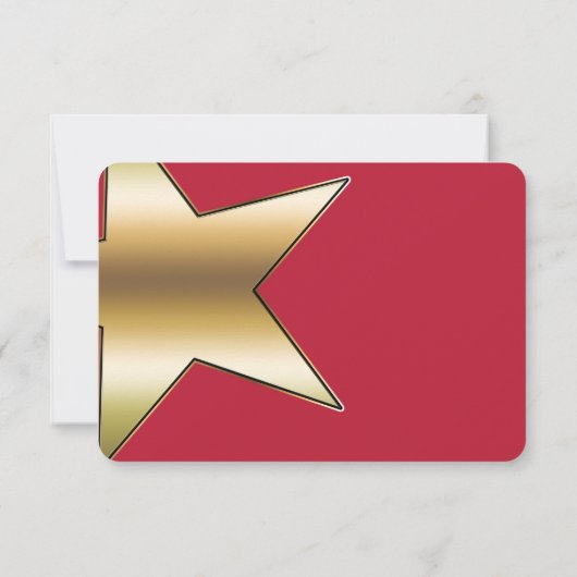 Hollywood Gold Star Rood Dank je wel kaarten (Achterkant)