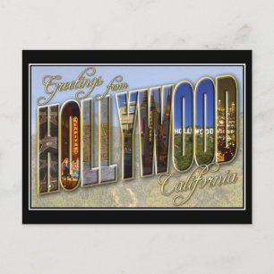 Hollywood Groeten Vintage Ansichtkaart Briefkaart