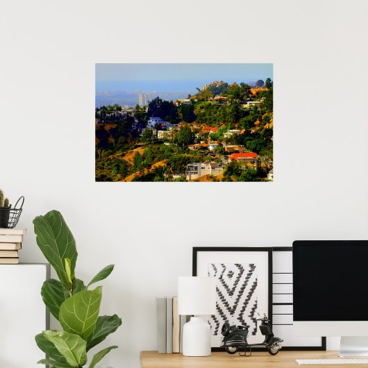 Hollywood Hills, California Print (Thuiskantoor)
