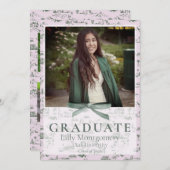 Hollywood Hills Toile Coquette Afstudeeraankondigi Kaart (Voorkant / Achterkant)