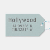 Hollywood Latitude Longitude Cadeaulabel (Voorkant (Horizontaal))