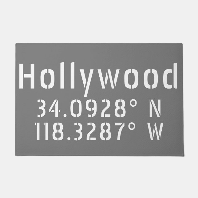 Hollywood Latitude Longitude Deurmat (Voorkant)