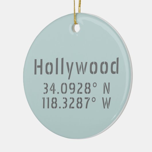 Hollywood Latitude Longitude Keramisch Ornament (Links)