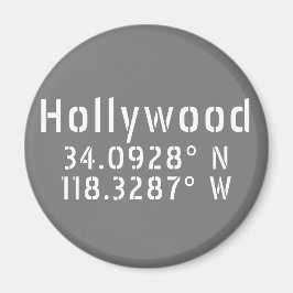 Hollywood Latitude Longitude Magneet