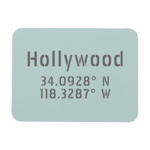 Hollywood Latitude Longitude Magneet