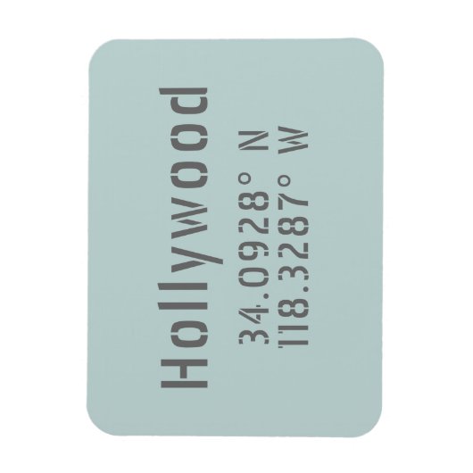 Hollywood Latitude Longitude Magneet (Verticaal)