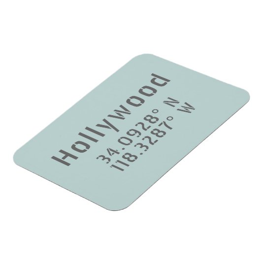 Hollywood Latitude Longitude Magneet (Linkerzijde)