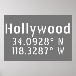 Hollywood Latitude Longitude Poster
