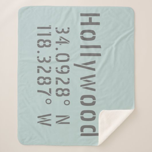 Hollywood Latitude Longitude Sherpa Deken (Voorkant)