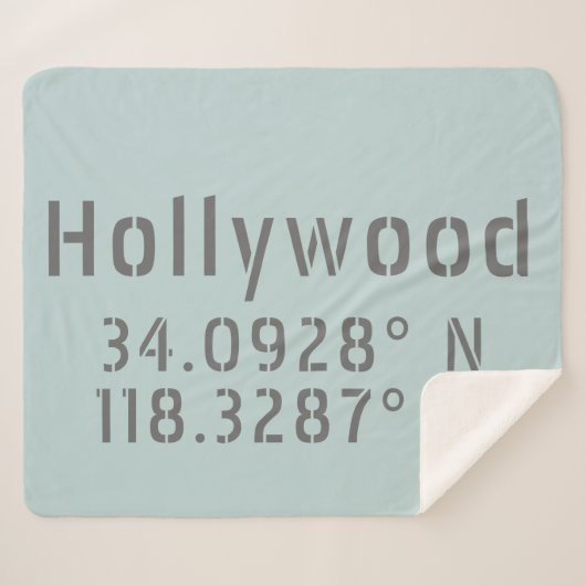 Hollywood Latitude Longitude Sherpa Deken (Voorkant (horizontaal))
