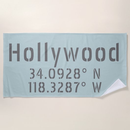 Hollywood Latitude Longitude Strandlaken (Voorkant)