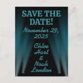Hollywood Lights Bruiloft Save-the-Date Briefkaart (Voorkant)