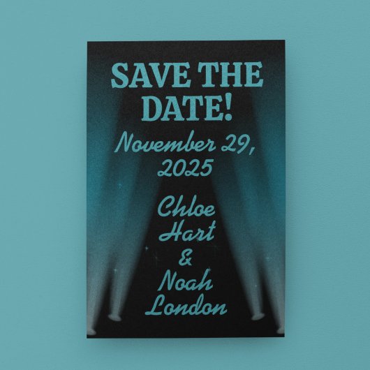 Hollywood Lights Bruiloft Save-the-Date Briefkaart