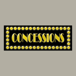 Hollywood Lights Concessions Sign Movie Party Poster