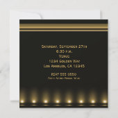 Hollywood Lights Gold Typography Sweet 16 Party Kaart (Achterkant)