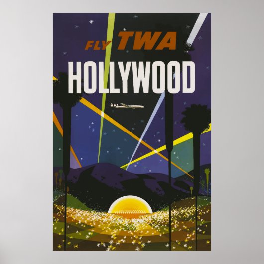 Hollywood Lights Vintage Travel Poster (Voorkant)