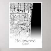 Hollywood Map - Florida - City Map Poster (Voorkant)