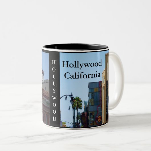 HOLLYWOOD,mok CALIFORNIA Tweekleurige Koffiemok (Voorkant rechts)