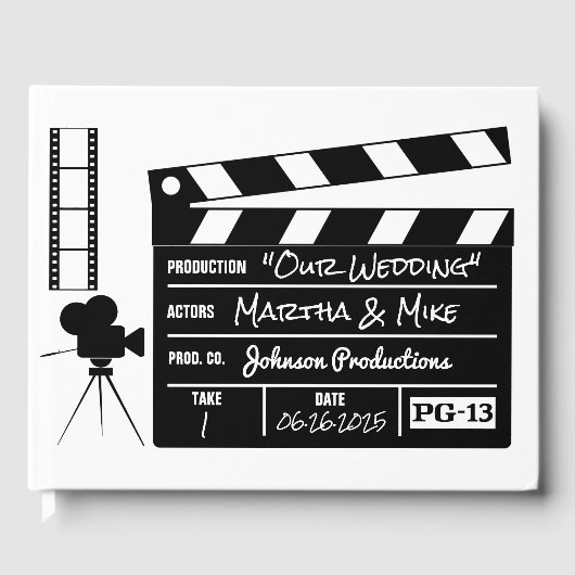 Hollywood Movie Clapboard Wedding Guest Book Gastenboek (Voorkant)