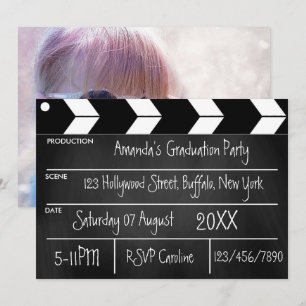 Hollywood Movie Graduation Party Chalkboard Foto Kaart