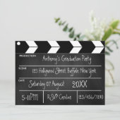 Hollywood Movie Graduation Party Chalkboard Kaart (Staand voorkant)