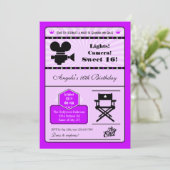 Hollywood Movie Sweet 16 Uitnodiging (Staand voorkant)