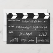 Hollywood Movie Theme Birthday Party Chalkboard Magnetische Uitnodiging (Voorkant)