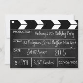 Hollywood Movie Theme Party Chalkboard Kaart (Voorkant)