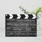 Hollywood Movie Theme Party Chalkboard Kaart (Staand voorkant)