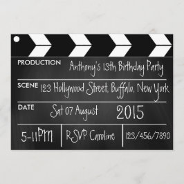 Hollywood Movie Theme Party Chalkboard Kaart