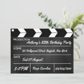 Hollywood Movie Theme Party Chalkboard Kaart (Staand voorkant)