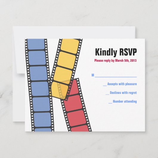 HOLLYWOOD MOVIES Bar Bat Mitzvah Reageer Kaart (Voorkant)